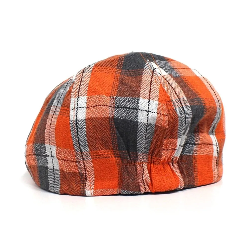 New Short Brim Plaid Beret Hat Thin Lightweight Vintage Octagonal Cap Casual Breathable Artist Painter Hat Outdoor