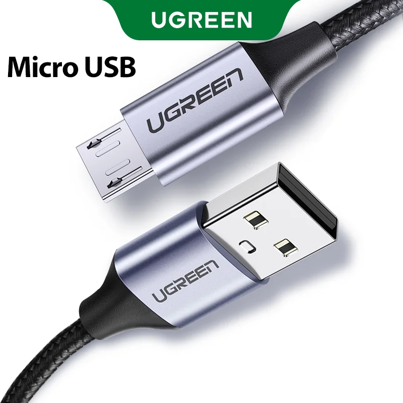 Ugreen Micro USB Cable 2A Nylon Fast Charging USB Type C Cable for Samsung Xiaomi HTC USB Charger Data Cable Mobile Phone Cable