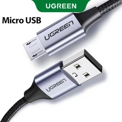 Ugreen Micro USB Cable 2A Nylon Fast Charging USB Type C Cable for Samsung Xiaomi HTC USB Charger Data Cable Mobile Phone Cable
