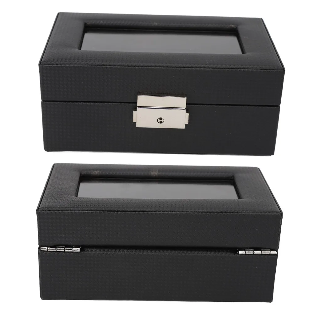 

Элегантный футляр для часов из углеродного волокна и искусственной кожи, на 3 слота, черный, роскошный, для домашнего хранения