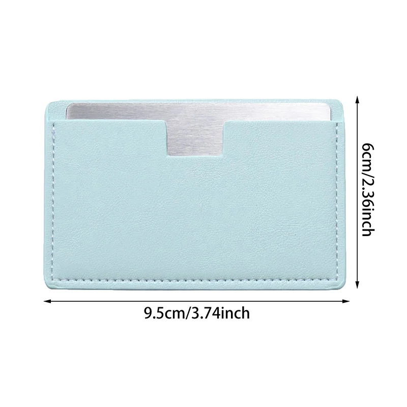 Portable Mini Unbreakable Makeup Mirror Shatterproof Pocket Cosmetic Mirror PU Leather Stainless Steel Card