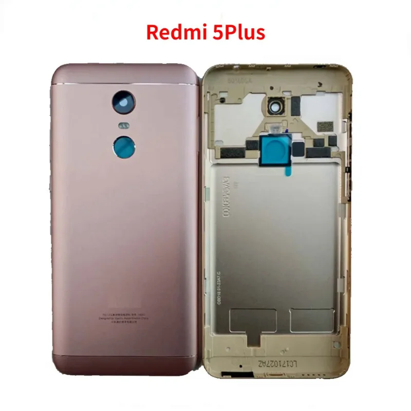 Cubierta trasera de batería para Xiaomi Redmi 5 Plus, carcasa de repuesto para puerta, con botón de volumen de encendido, para Xiaomi Redmi 5