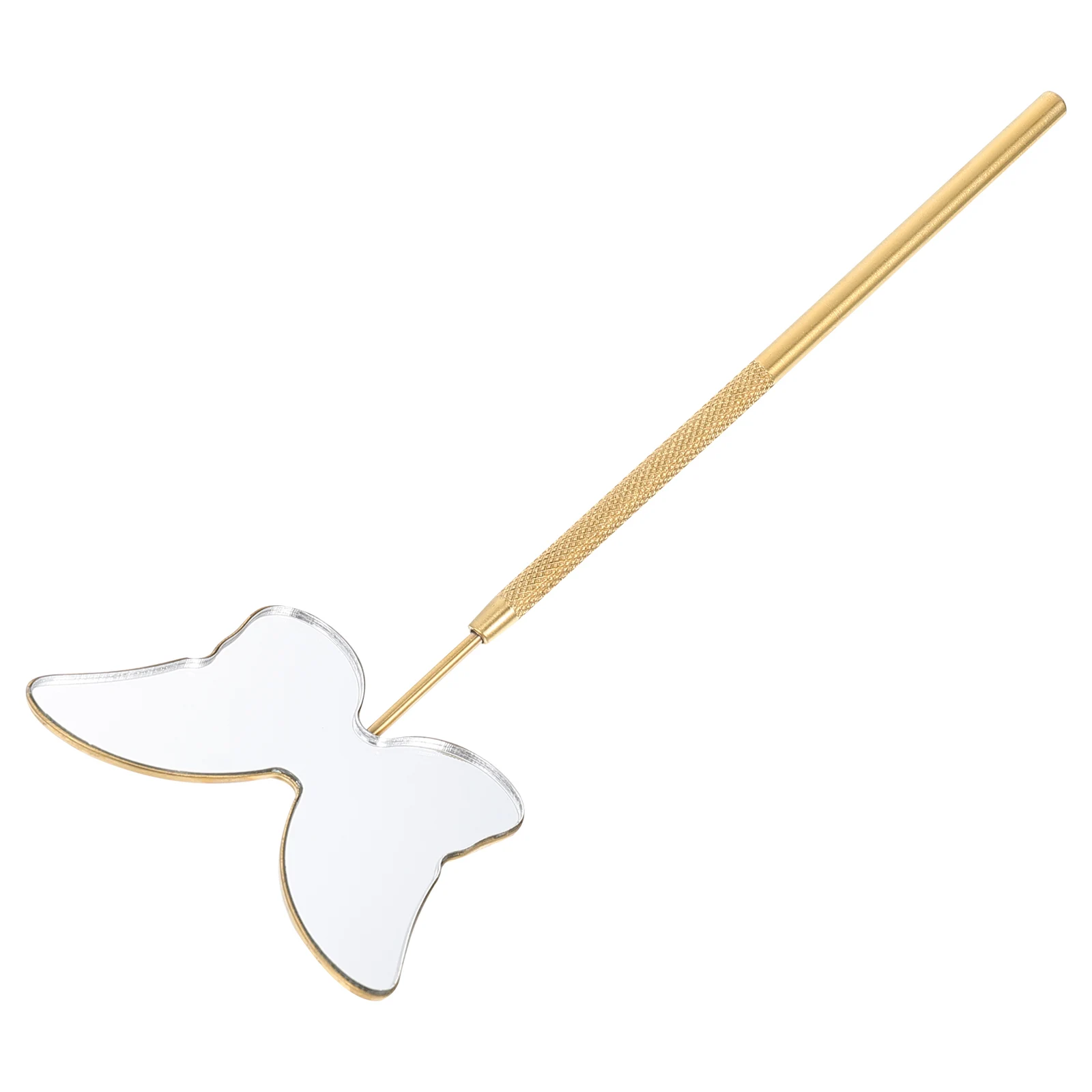 

Butterfly Shaped Eyelash Extension Mirror Stainless Steel Lash Inspection Tool Non-Slip Handle Portable Makeup Magnifier For