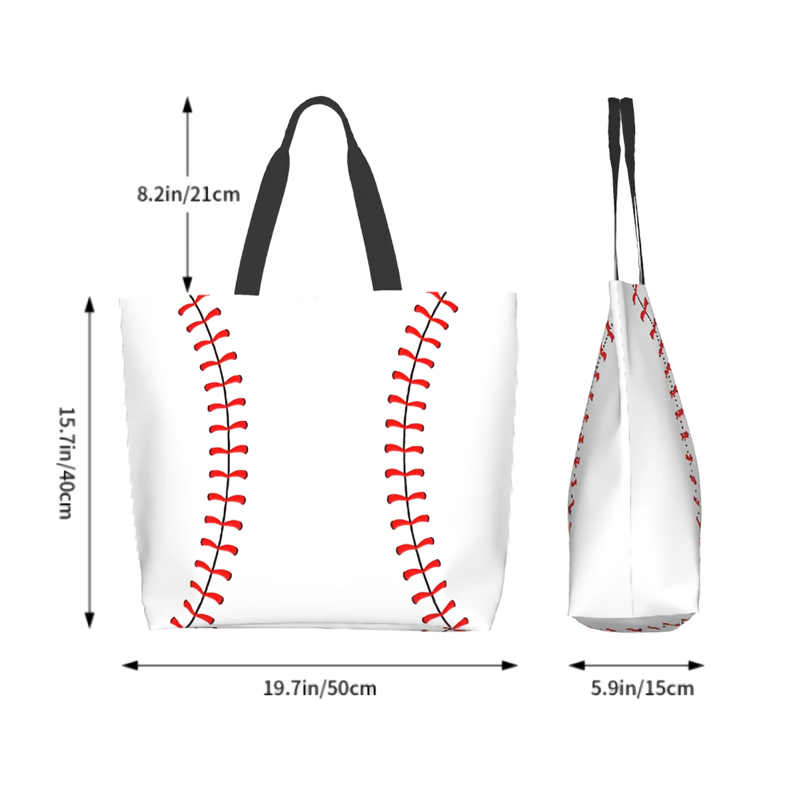 Baseball Extra Large Grocery Bag Reusable Tote Bag Shopping Travel Storage Tote Lightweight Washable Shoulder Bags Handbag