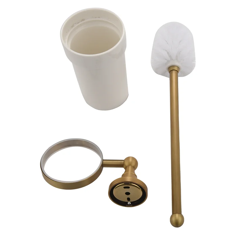 

JFB 3X Antique Brass Bathroom Toilet Brush Set Holder Brush With Cup