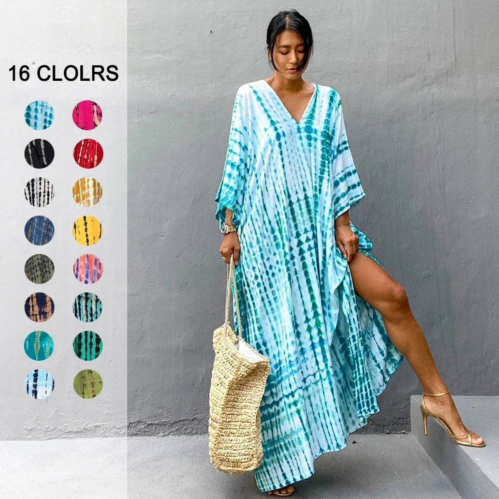 Maiôs femininos cover-ups 2023 boho praia vestido roupas de banho pareo tamanho grande verão cobrir sexy bikini beachwear roupas