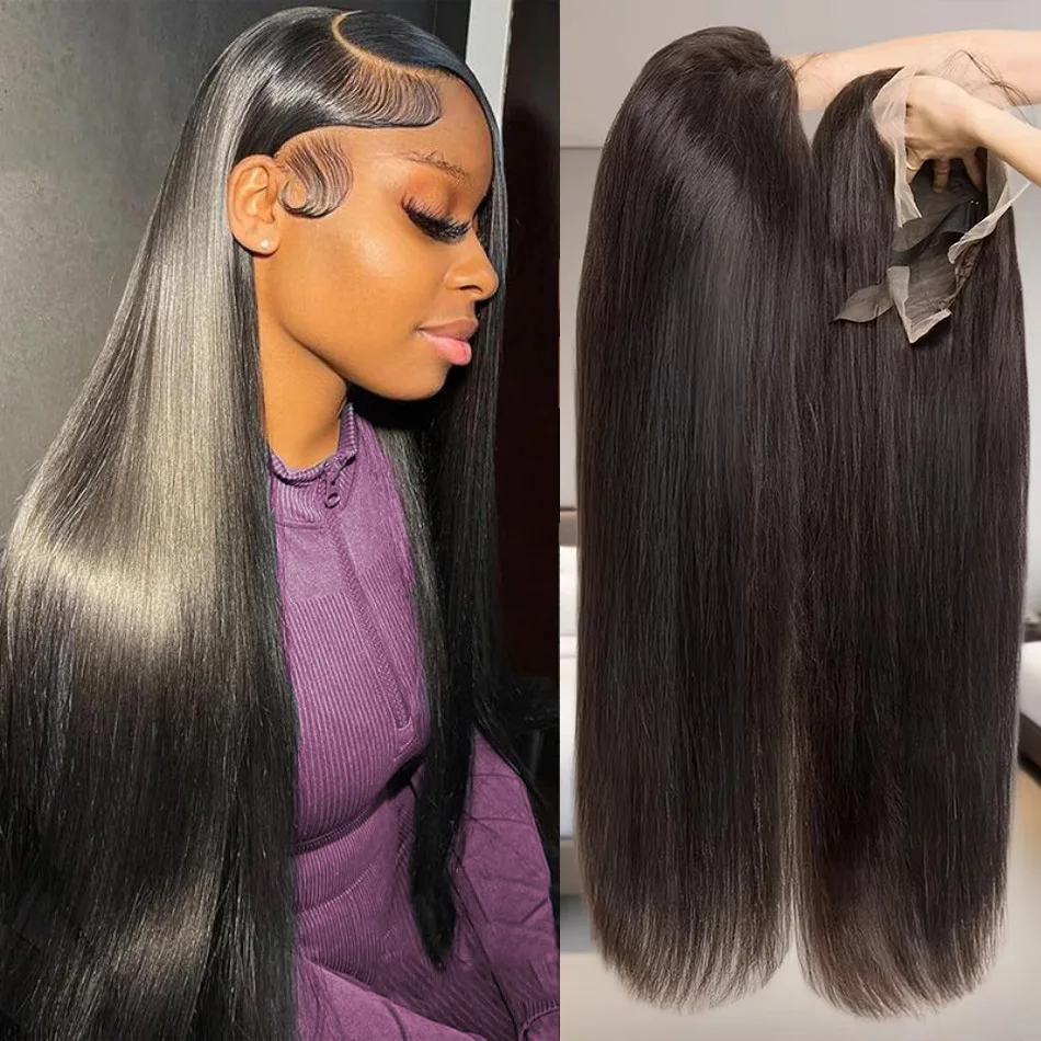 

Straight Human Hair Wigs 13X6 Hd Lace Frontal Wig 100% Human Hair 220 Density For Women Pre Plucked Brazilian Hair Wigs 40 Inch