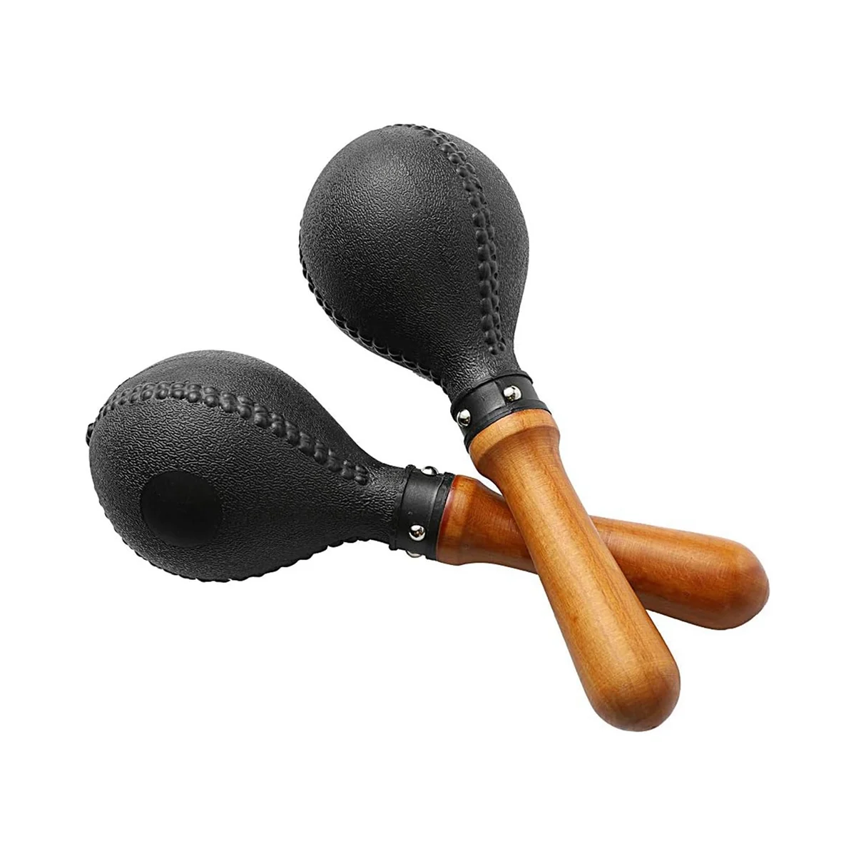 Percussion Maracas Pair Of Shakers Rattles Sand Hammer Percussion Instrument with ABS Plastic Shells and Wooden