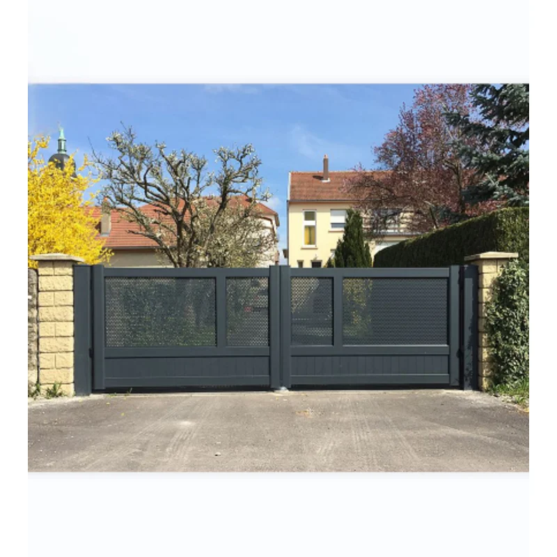Porte de jardin en aluminium, porte automatique de maison, nouveau design, porte battante en métal e