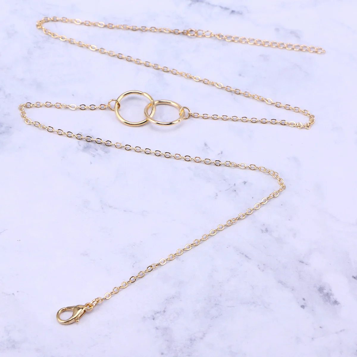 

Women Interlocking Choker Necklace Lightweight Alloy Chain Jewelry Gift For Valentine'S Day Wedding Party Rose