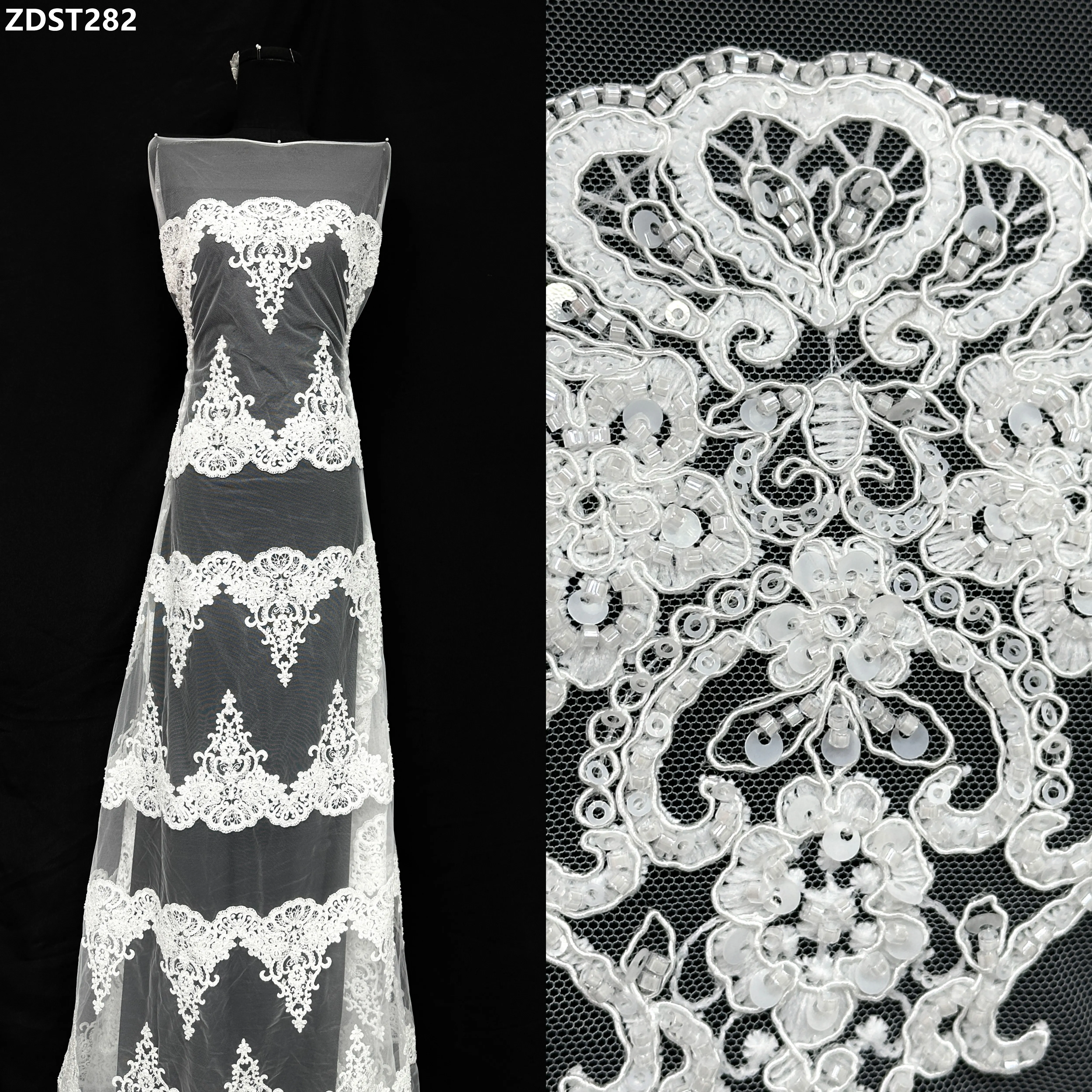 Classic French Style Nigerian Tulle Net Lace European Style Wedding Dress Material European Wedding Lace