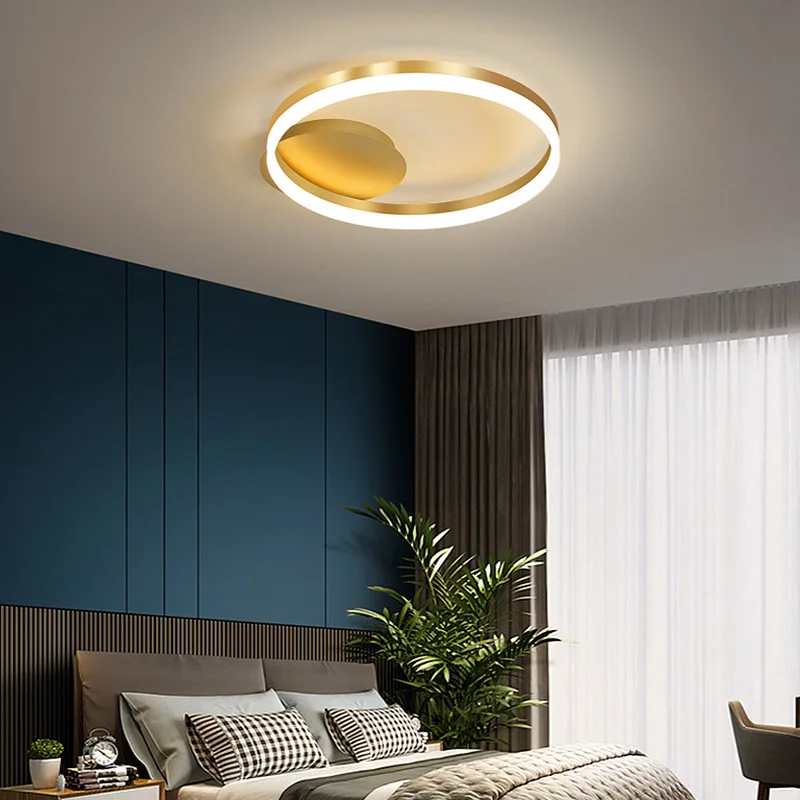 Modern Minimalist Circles Led Ceiling Lamp Lustre Round Ring Foyer Living Room Lights Dimmable Lighting Bedroom Lamps Fixtures