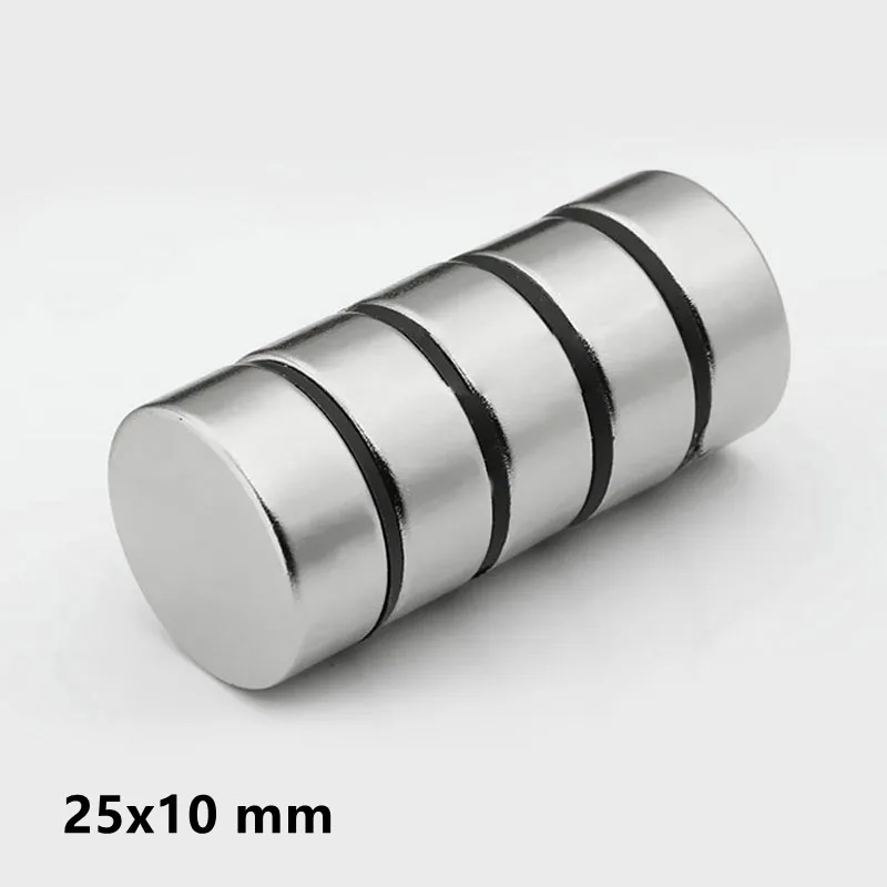 1~10PCS 25x10 mm Strong Cylinder Rare Earth Magnet 25mmX10mm Round Neodymium Magnets 25x10mm N35 Disc Magnet 25*10 mm