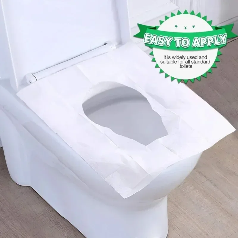 100/10 Uds cubierta de asiento de inodoro desechable papel portátil impermeable Soluble en agua viaje Camping Hotel baño alfombrilla para inodoro