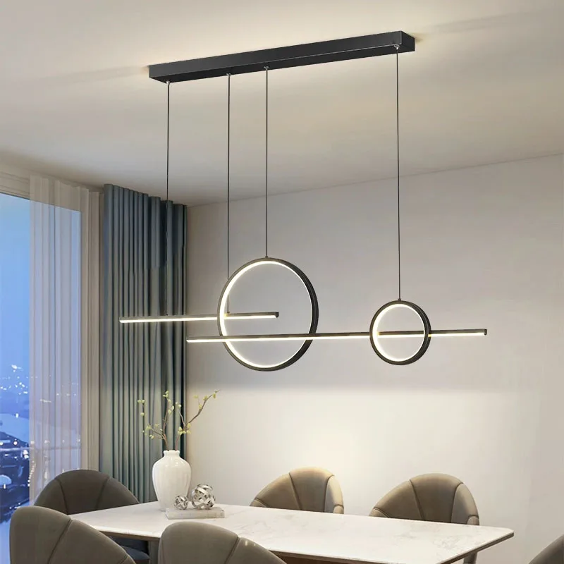 

Modern Long Dimmable Ceiling Chandelier Kitchen Creative Food Tables Coffee Desks Bar Counter Designer Interior Lighting