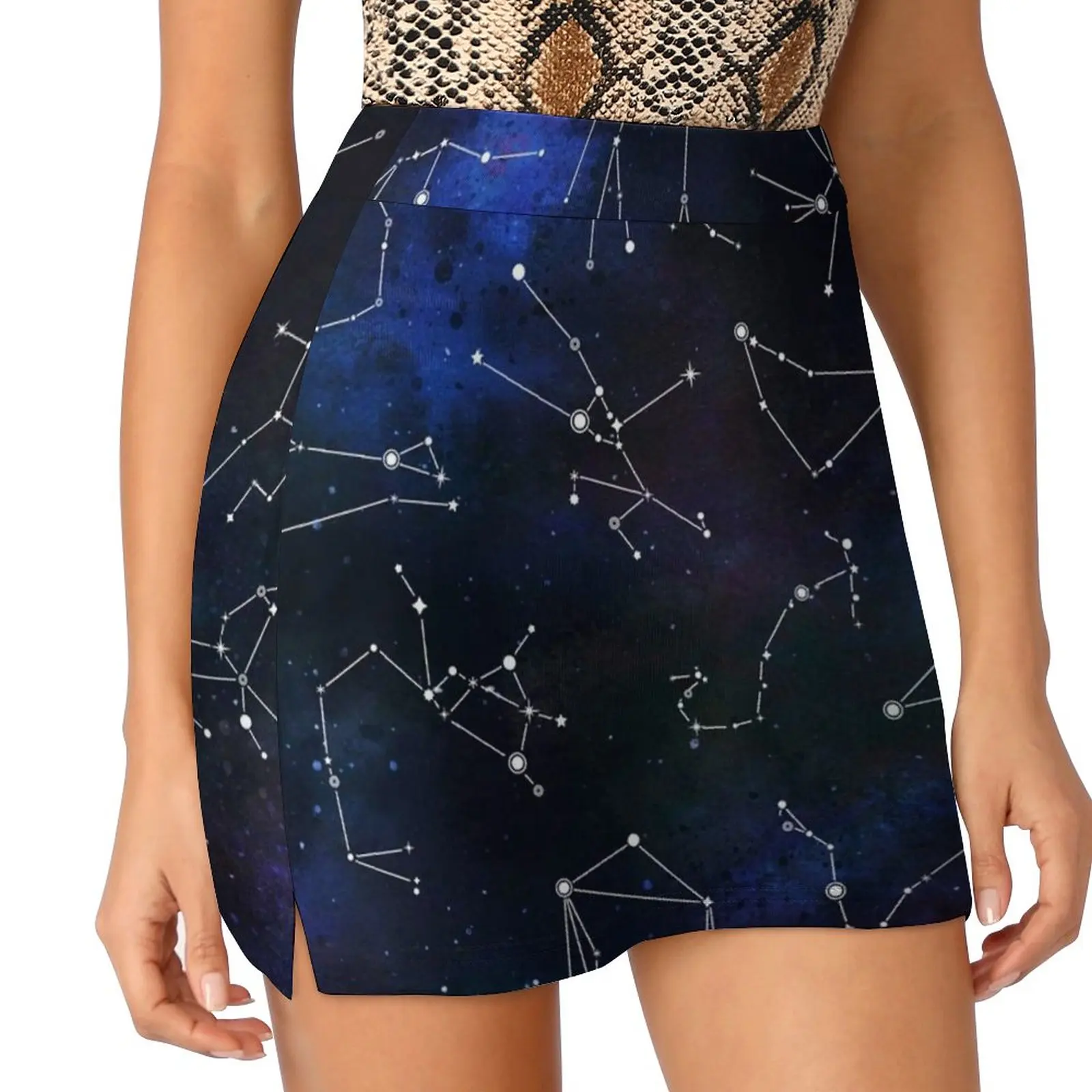 Constellations Women's skirt Mini Skirts A Line Skirt With Hide Pocket Aries Taurus Gemini Cancer Lion Virgin Balance Scorpio