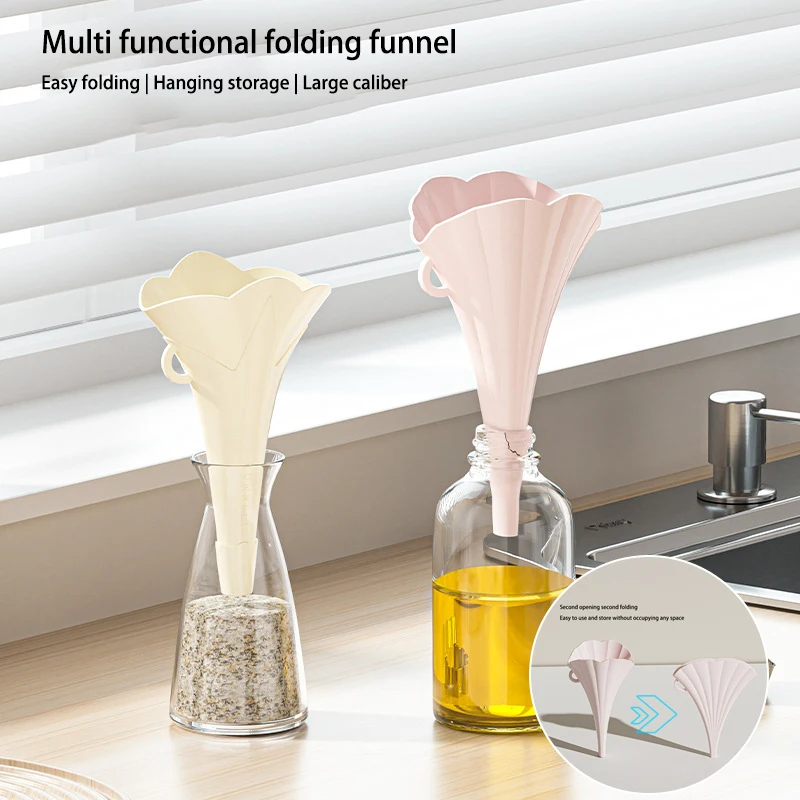 

Multifunctional Funnel Silicone Collapsible Funnel Folding Portable Funnels Household Liquid Dispensing Kitchen Tools