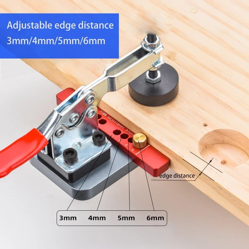Kit de plantilla perforadora de bisagra de 35mm, herramientas de abridor de agujeros, plantilla perforadora de aleación de aluminio para puertas de gabinetes, herramientas manuales de carpintería DIY