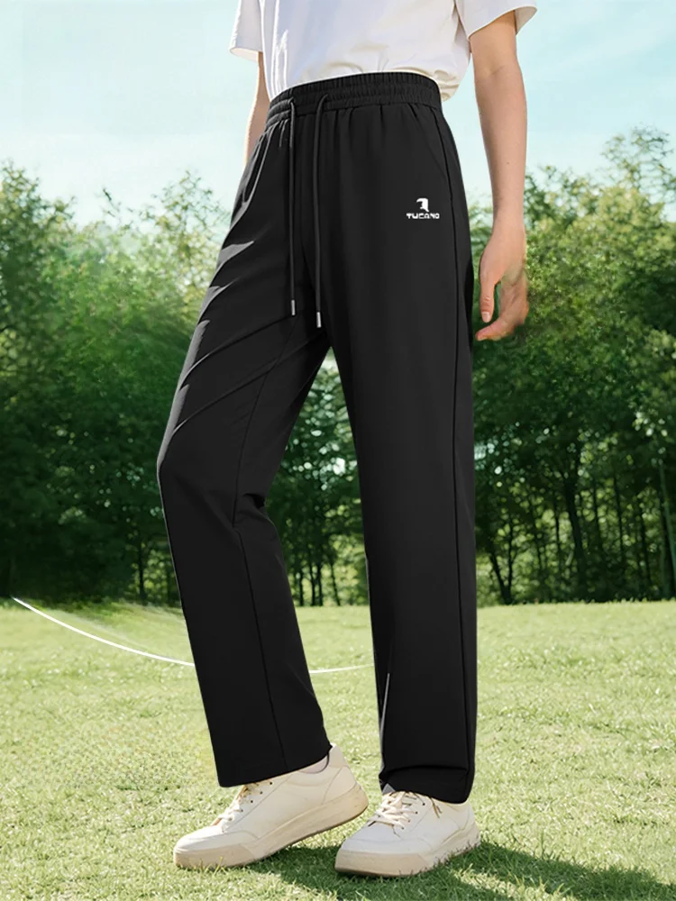 

Мужские спортивные брюки из ледяного шелка: легкие, быстросохнущие, дышащие, летние, повседневные, прямого кроя, с охлаждающим эффектом и защитой от солнца