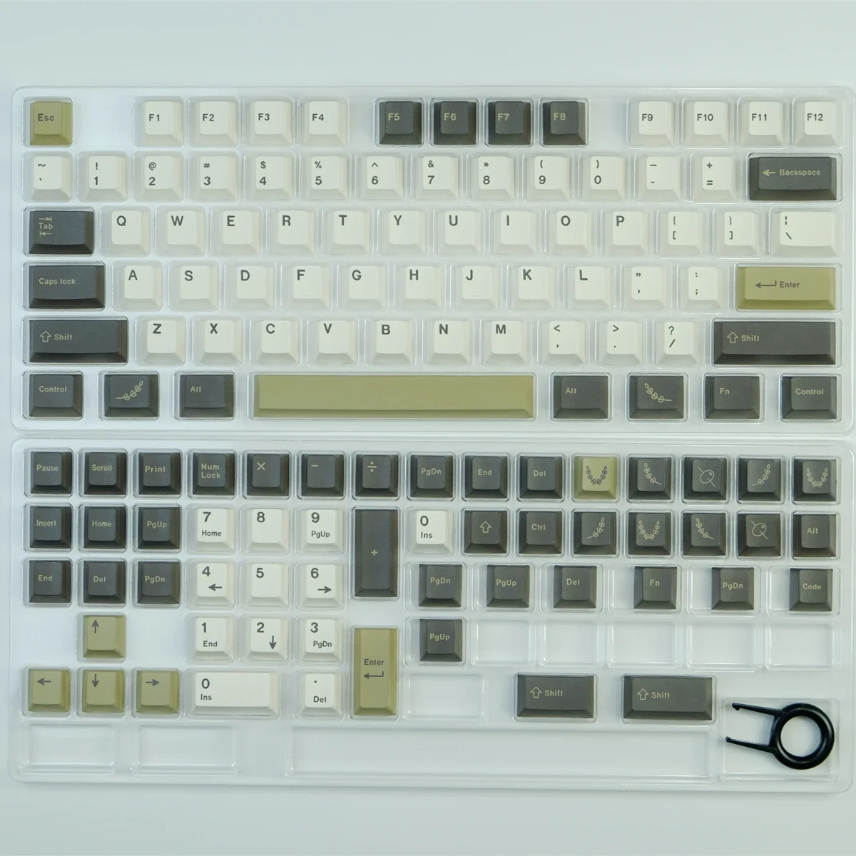 Imagem -05 - Kbcaps-cherry Perfil Keycap Gmk Olive Pbt Sublimação Dye mx Switch 61 64 68 75 86 98 104 Teclado Mecânico