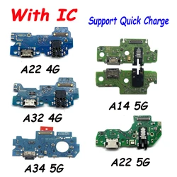 Fast Charger USB Dock Charging Dock Port Board With Mic Microphone Flex Cable For Samsung A22 32 4G A14 A13 5G A34