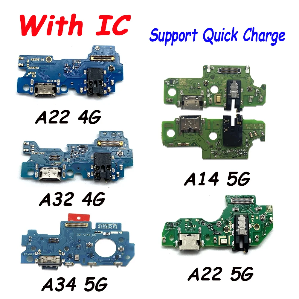 Fast Charger USB Dock Charging Port Board with Mic and Microphone, Flex Cable for Samsung A06 A22, 32, 4G, A14, A13, 5G, A34