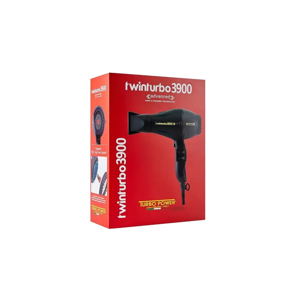 Black Twin Turbo 3900 Advanced High  Fast Drying Hair Dryer Constant Temperature Professional Hair Styler for Home Salon La