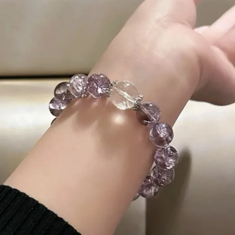 AETEEY Purple Asai Pure Natural High-quality Amethyst Bracelet Women's Single Ring Bracelet Gift