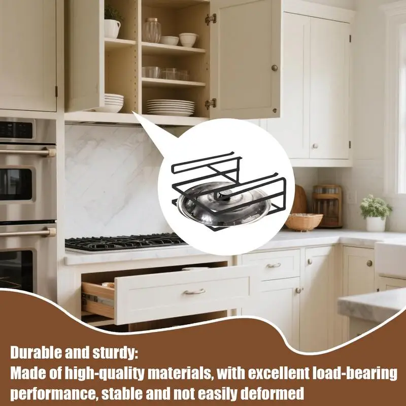 

Держатель разделочной доски под шкафом. Держатель разделочной доски с крышкой для хранения. Металлическая стойка. Компактная полка под шкафом.