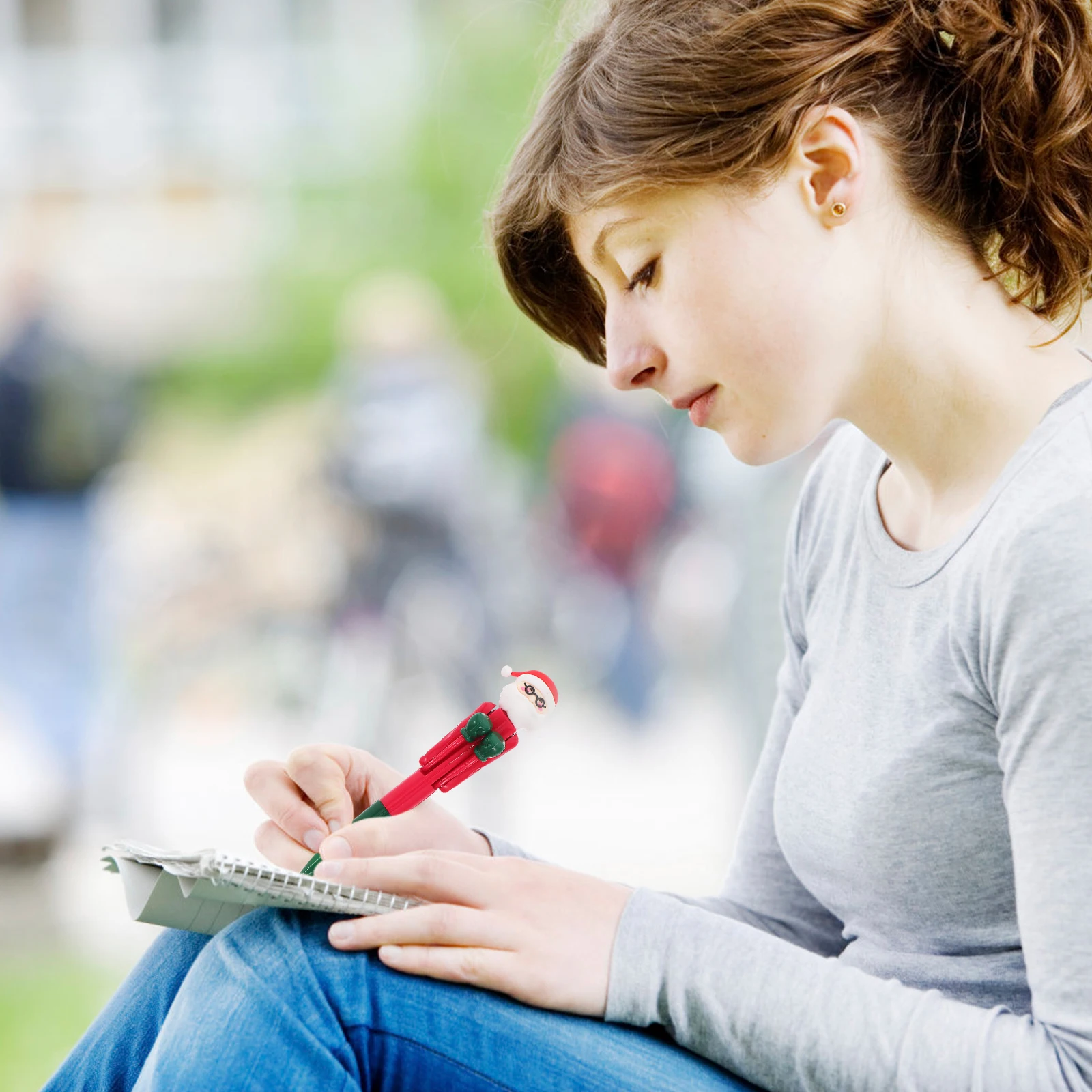 

Рождественская боксерская ручка, гладкий шариковый наконечник, забавная праздничная ручка для письма, снятие стресса, праздничное офисное школьное использование