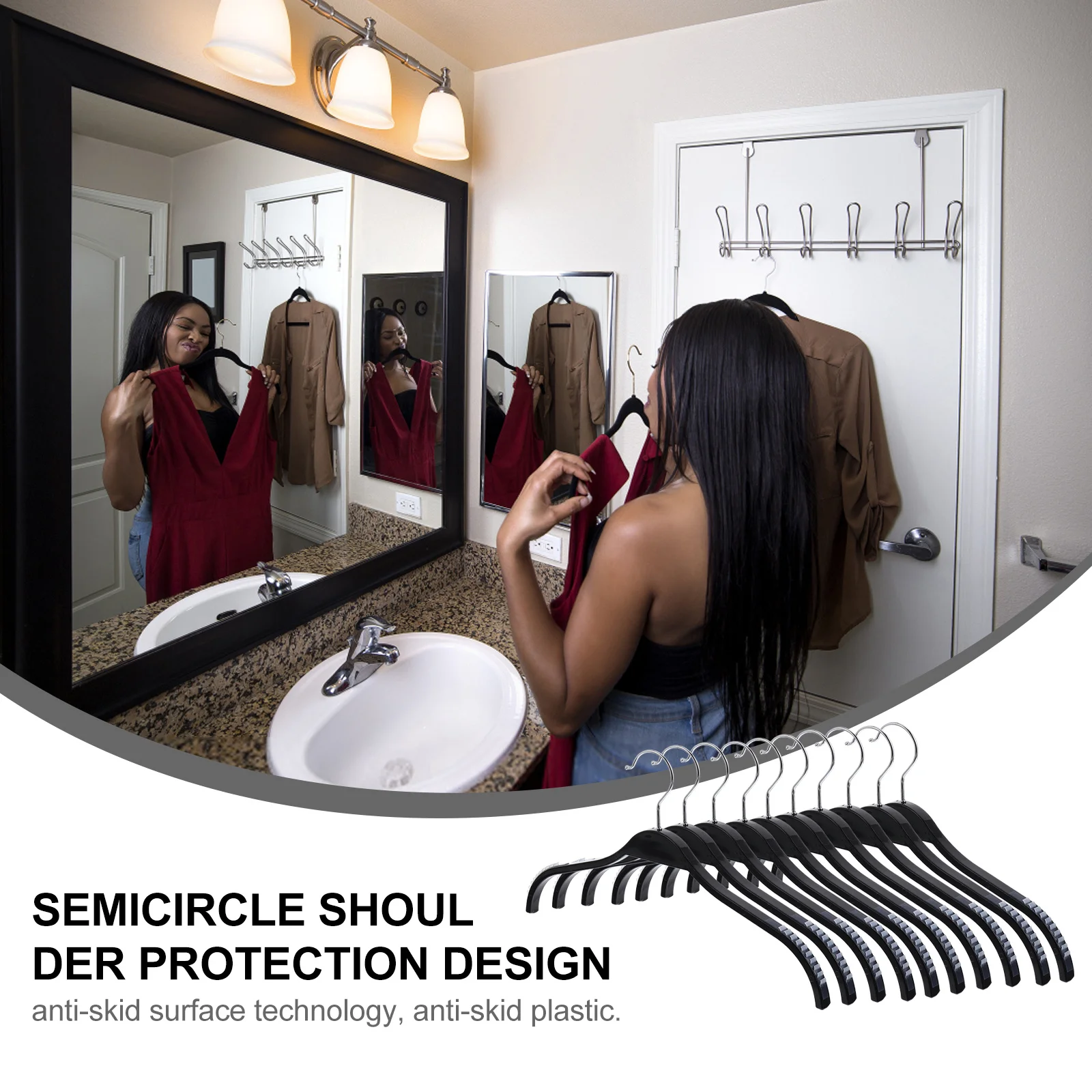 

10 pcs 30 Kg Heavy Duty Anti-Skid Plastic Coat Hangers For Wet Dry Clothes Plastic Coat Hanger Clothing Hangers