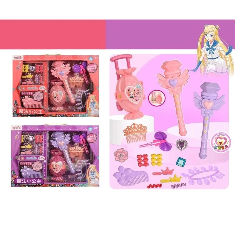 Lighted Wand ของเล่น LED Glows Sticks Princess Wand กับเพลงสำหรับสาววันเกิดคอสเพลย์ปาร์ตี้อุปกรณ์เสริมผม 15UB