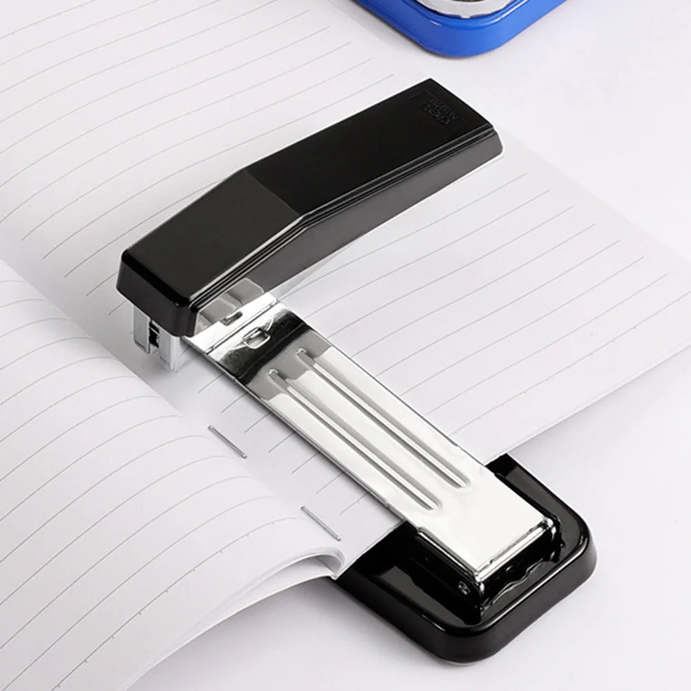 

Desktop Stapler Black No Stapling Nail 360 Degree Rotation Stylish Elegant Simple Design Office School Stationery Supplies