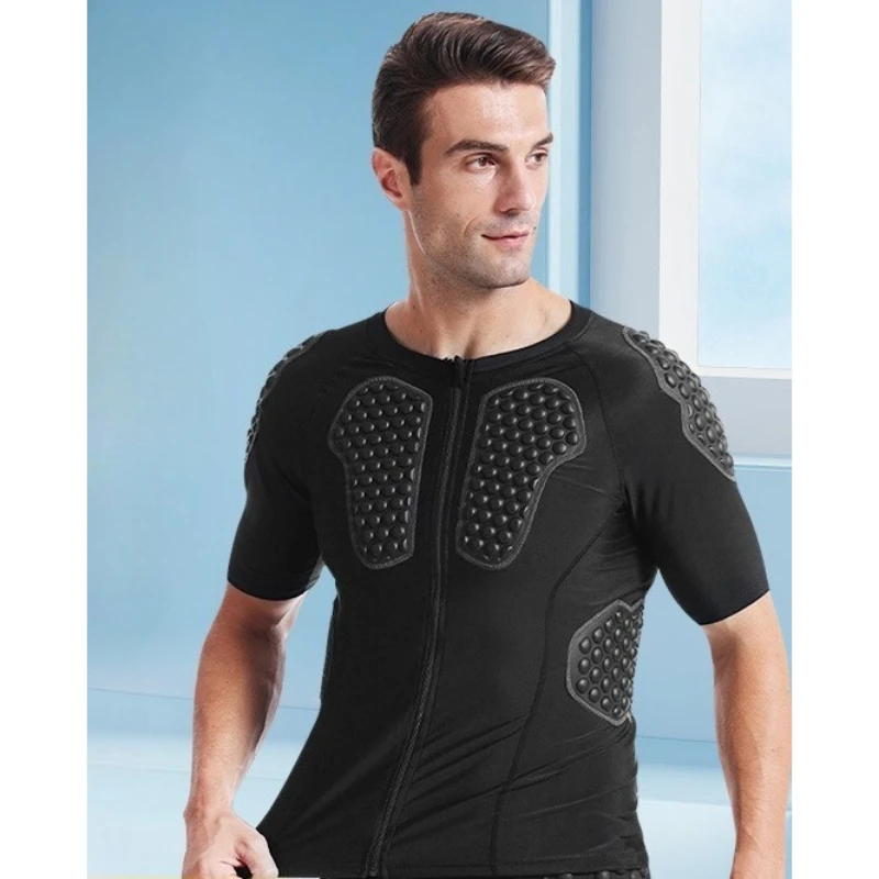 

Men's Basketball Training Shirt with EVA Padding - Soccer Goalkeeper Jersey Cycling Riding Sports Clothes for Sports & Fitness