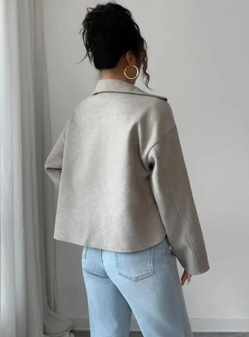 

Женское модное пальто для повседневной носки, для работы и отдыха, осенне-зимнее, элегантное, однотонное, с длинным рукавом