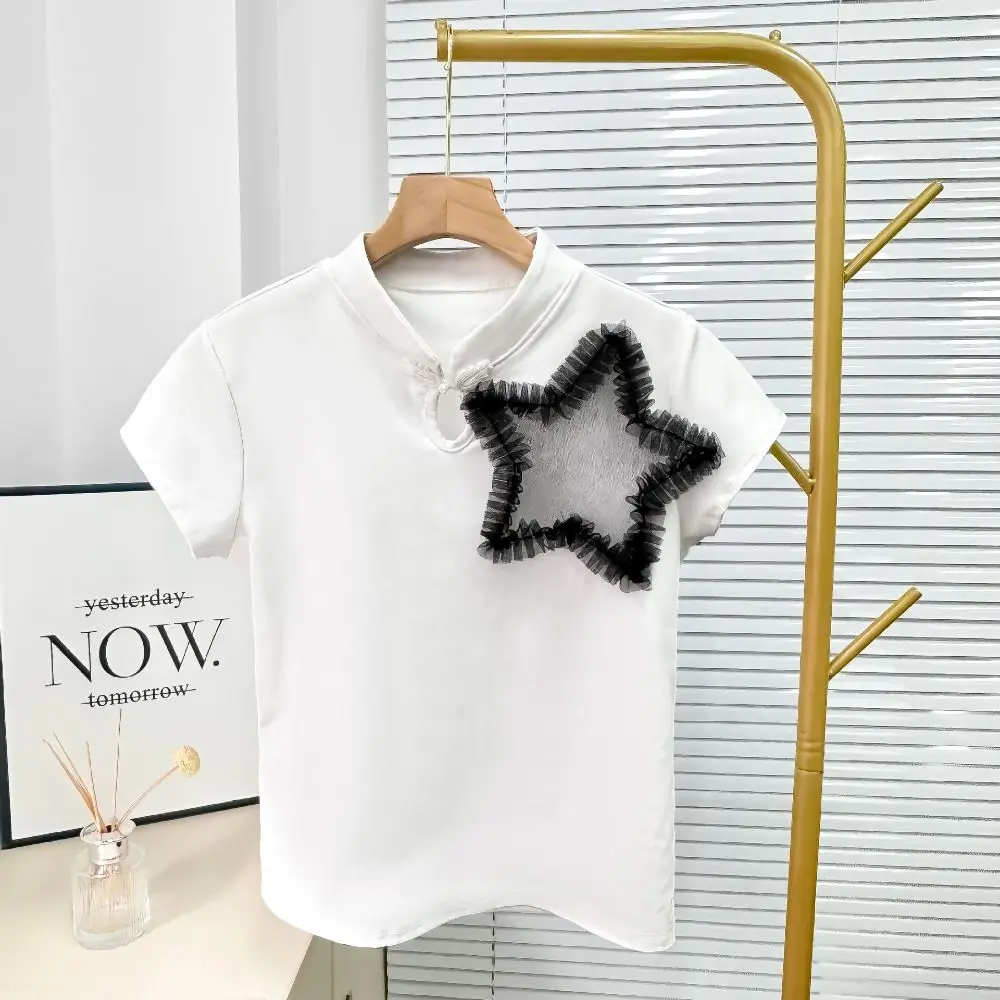 4PCS Wedding Dress Flounces Gauze Star Patch Chest Flower 3D Clothing Patch Handmade Black Clothes Appliques Sewing