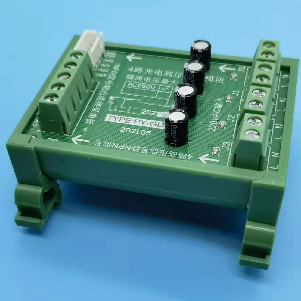 4-channel High-voltage Photoelectric Isolation Board, 220V Signal to TTL NPN Signal, AC to DC Signal