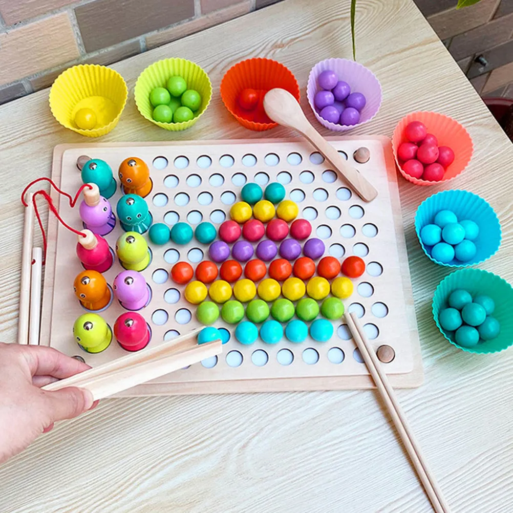 

Набор из 7 деревянных пинцетов для детей: инструмент для развития мелкой моторики, сенсорные щипцы для занятий на столе, для малышей, детского сада и дома