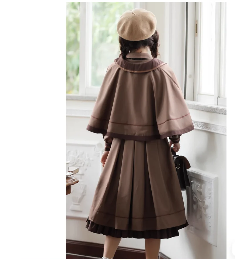 Autumn College Style Sweet Lolita Dress with Retro Princess Charm JK Skirt