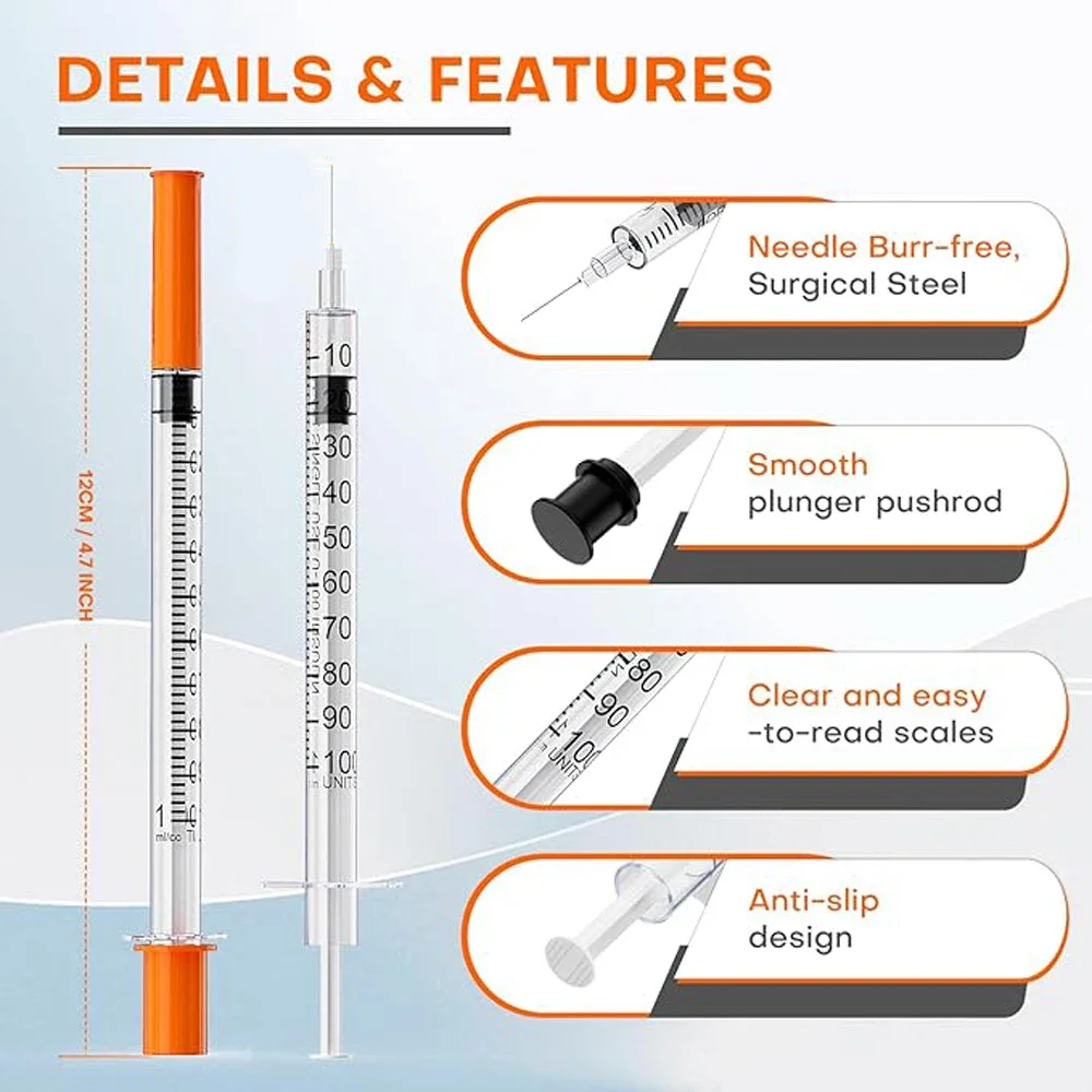 1ml 31g 5/16" Spritze, speziell für Laborbedarf, einzeln verpackt – Detail 1