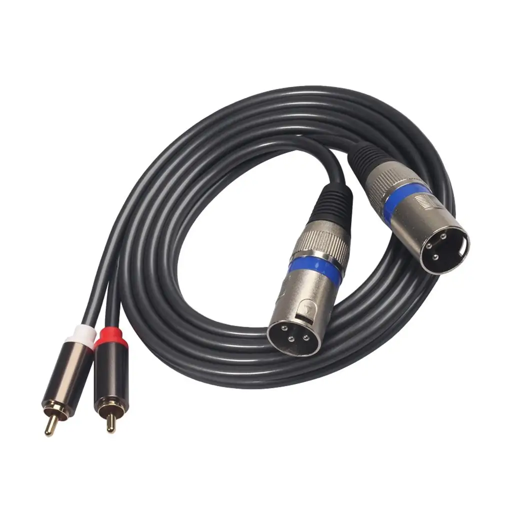 كابل 2RCA إلى 2XLR، (شديد التحمل) 2RCA ذكر إلى 2XLR ذكر ستيريو لكابل محول الصوت - 5 أقدام