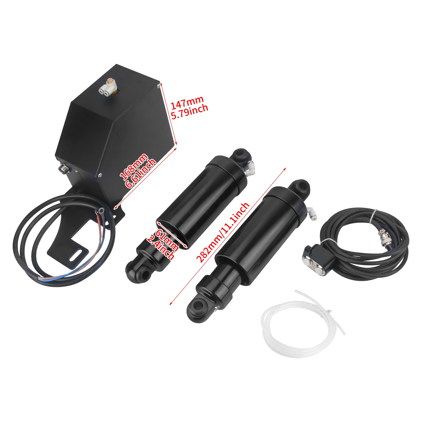 Suspensión neumática trasera para motocicleta, Kit negro para Harley Touring Road King Electra Street Road Glide CVO Limited FLHTKSE 1994-22
