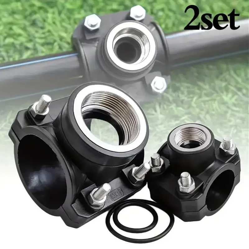 

2pcs PE Water Pipe Connector Agricultural Irrigation Tube Repair Tee Connectors Female Thread Interface Joints Pipe Connection
