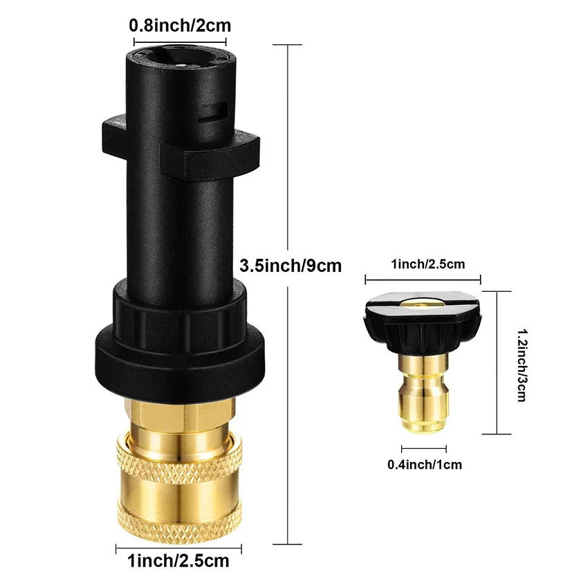 JUNGLEFLASH-Bico De Lavagem De Carro, 6in 1, Conector Rápido, Lance De Jato De Metal, Lavadora De Alta Pressão, Bico De Pulverização