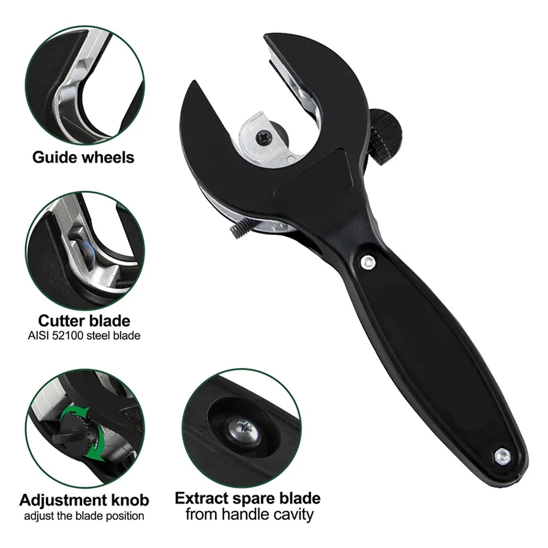 

Ratchet Tube Cutter One-Handed Operation In Tight Spaces Adjustable 5/16" To 1-1/8" Cuts Copper/Aluminum/Brass Tubes-A98U