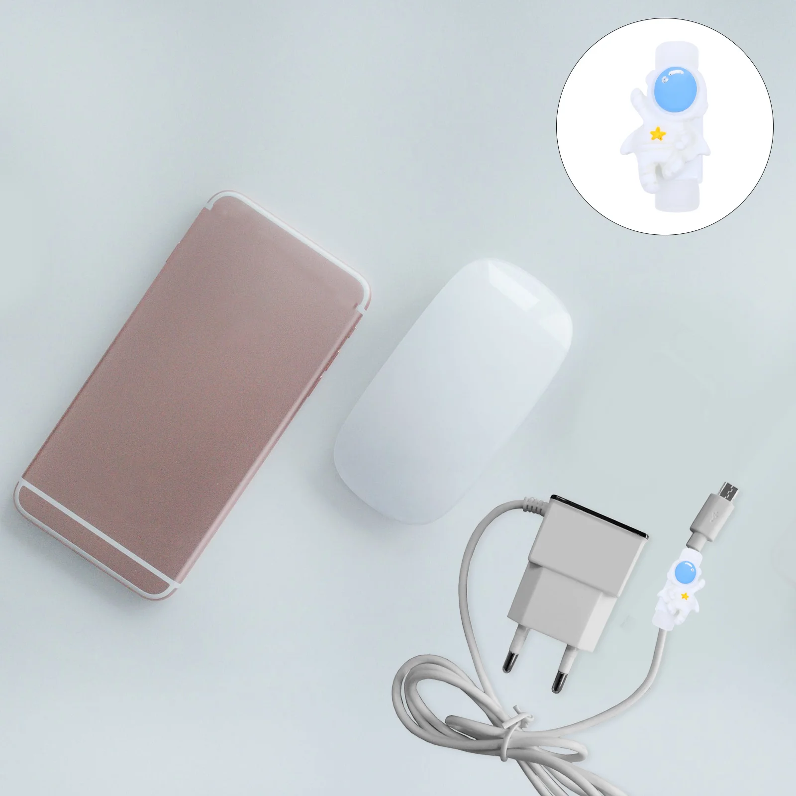 

10pcs Astronaut Shape Cable Protector Data Line Organizer Charging Cord Saver For Usb Buddy Durable Pp Resin Material