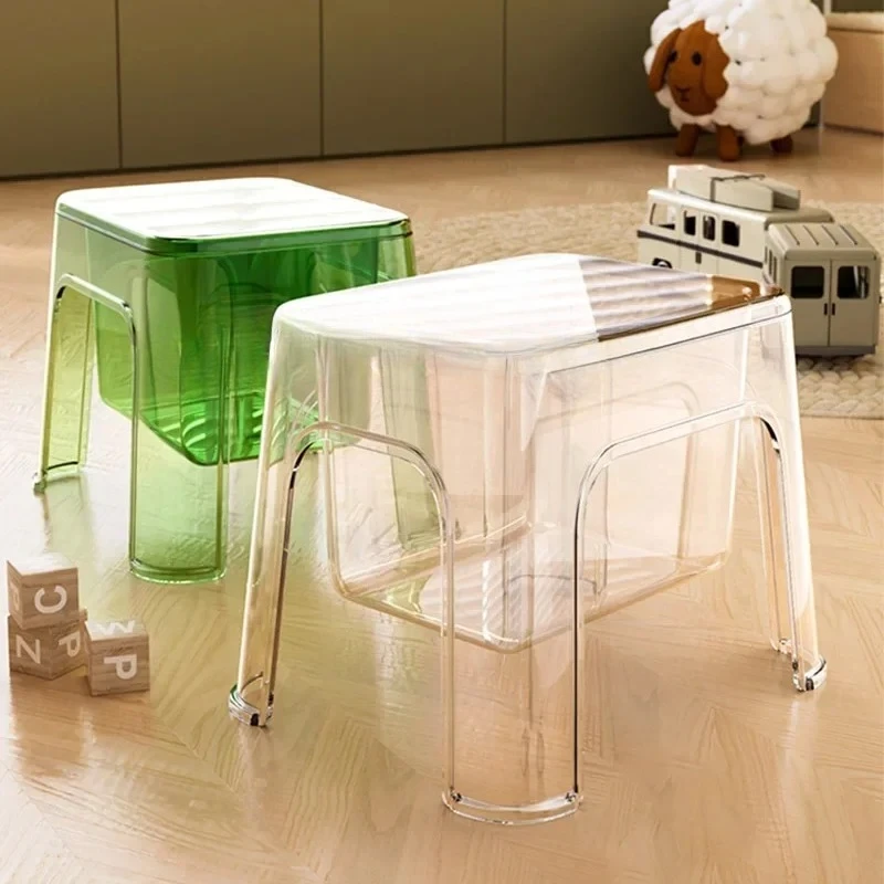 Transparent Minimalist Foot Stool Small Relax Unique Apartment Stool Cute Ergonomic Space Saving Furniture