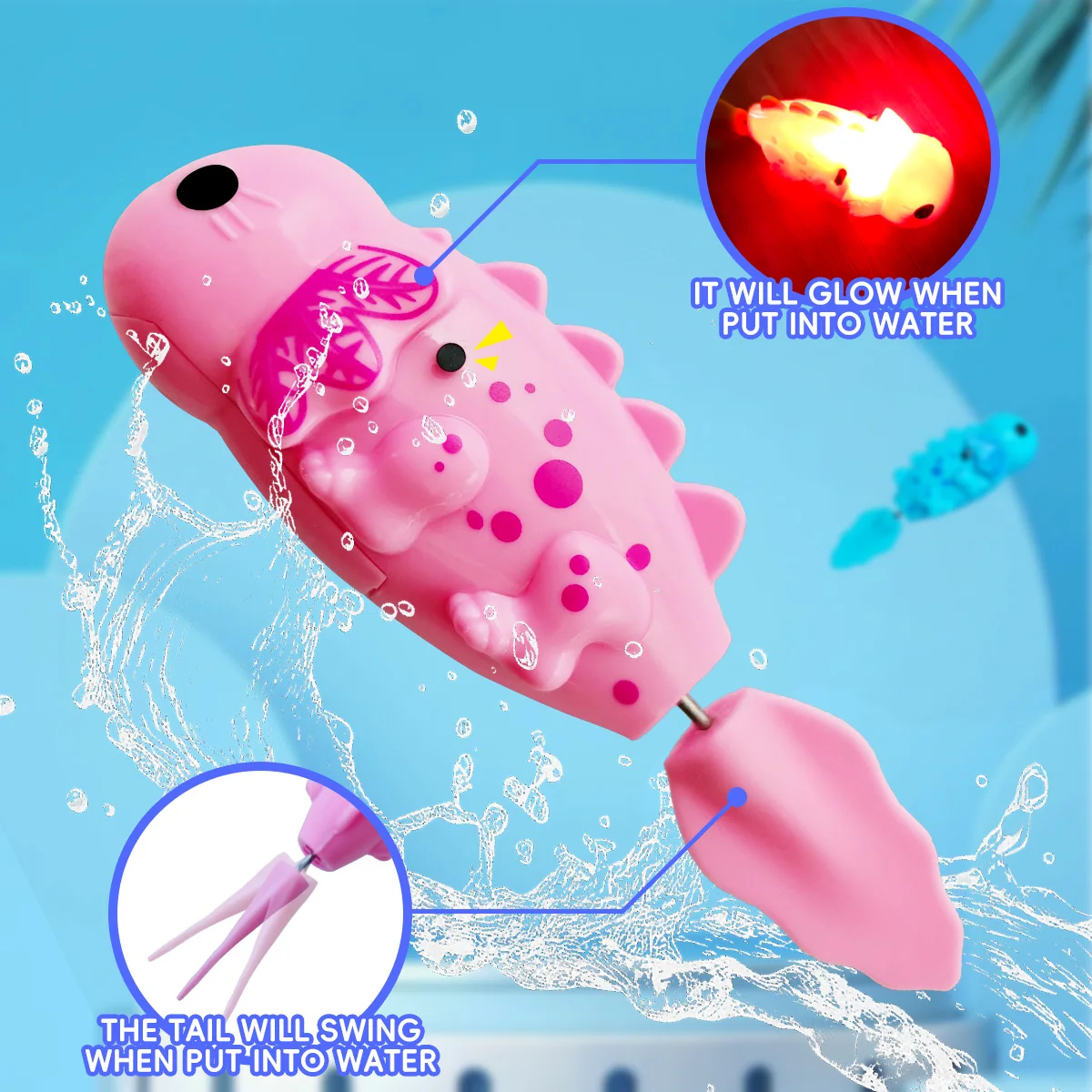 Electric simulation salamander, electronic sensing and glowing small fish, a swimming robot pet, a small gift, electric fish