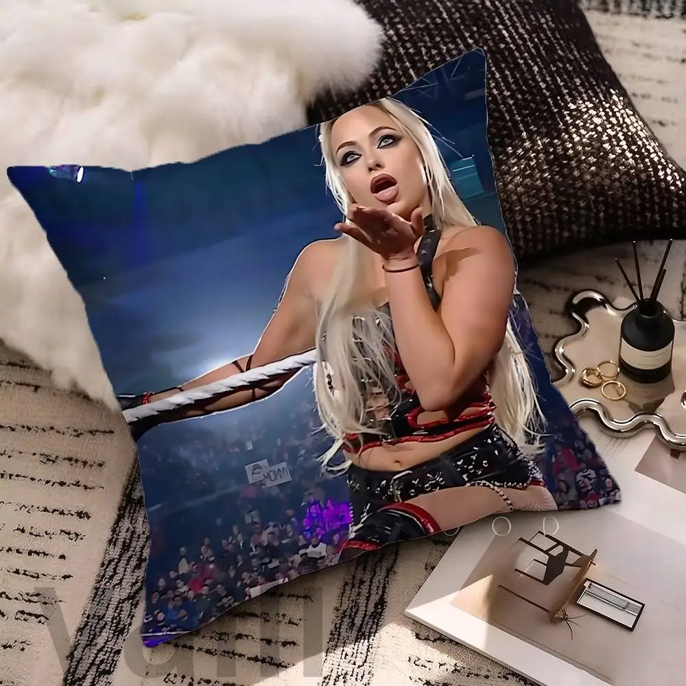 W-Wrestler L-Liv M-Morgan Printed Pillow Cover Cushion Case Simple Sofa Pillow Case No Pillow Core