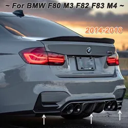 Car Rear Bumper Diffuser Spoiler Lip Splitter Rear Bumper Lip Protector Guard For BMW F80 M3 F82 F83 M4 2014-2018 Gloss Black